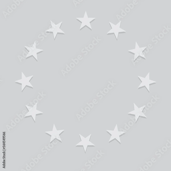 Fototapeta Grey stars in a circle with shadow. European Union icon