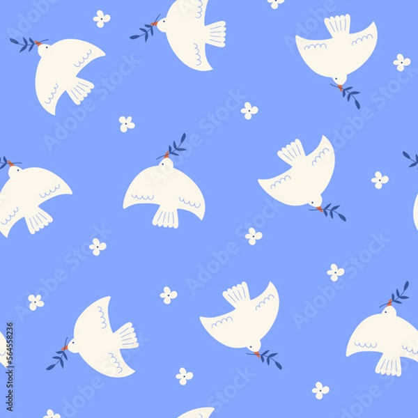 Fototapeta Seamless pattern with birds. Vecto illustrations