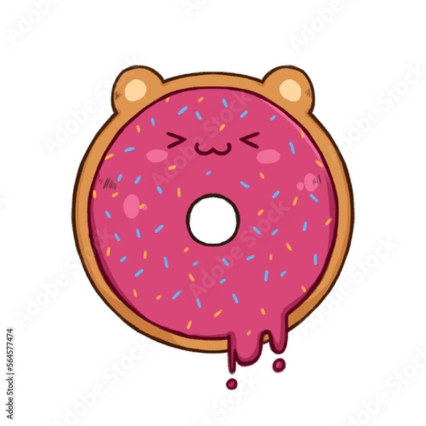 Fototapeta Strawberry doughnut bear