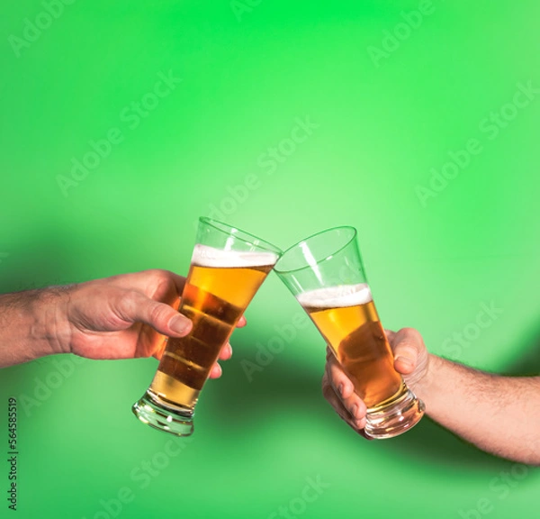 Fototapeta toast with two glasses of beer