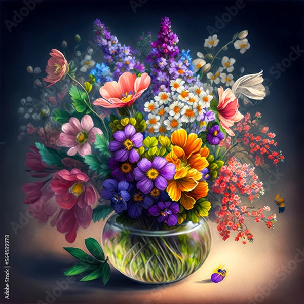 Fototapeta Beautiful colorful spring flowers