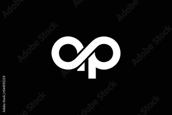 Obraz Creative and professional initial letter a p infinity logo design template on black background