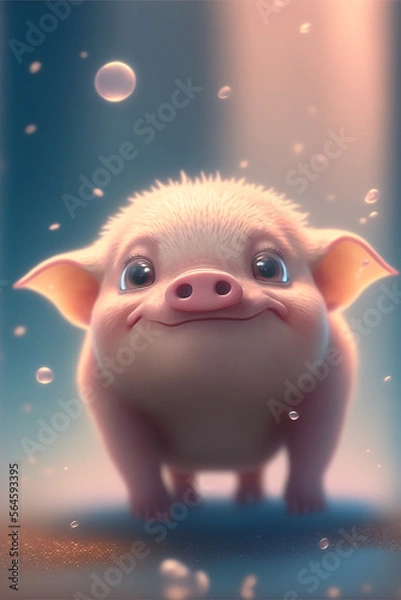 Obraz Little happy piglet 