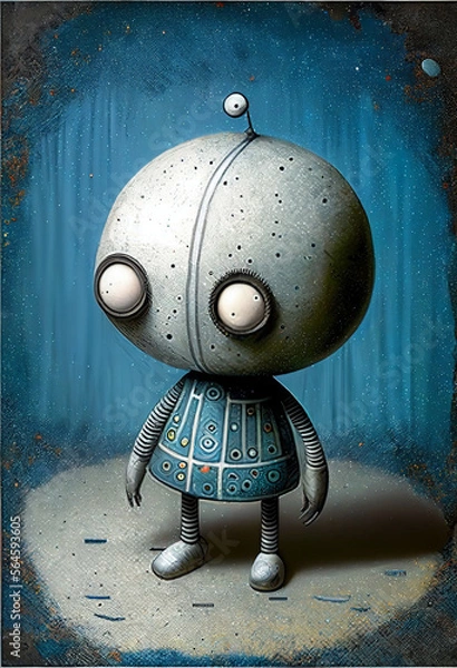 Obraz big eye robot in space