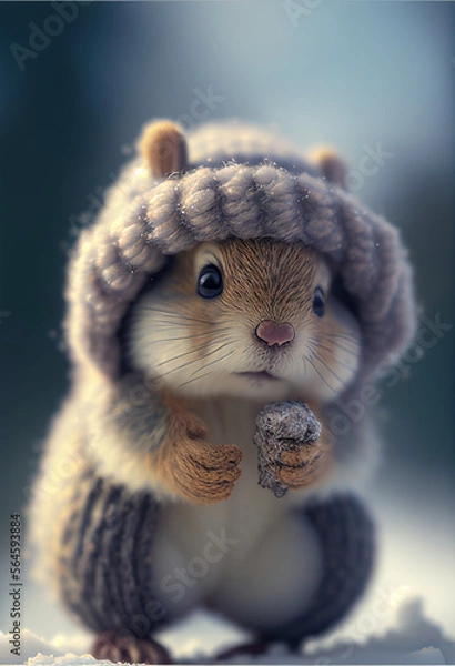 Obraz squirrel with a cap