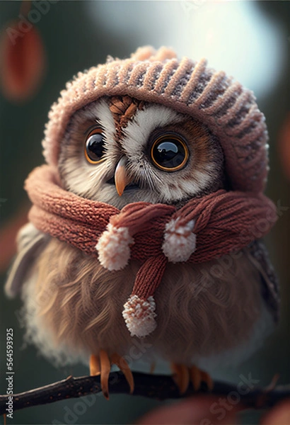 Obraz owl in the snow