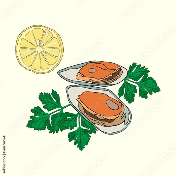 Fototapeta seafood mussels 