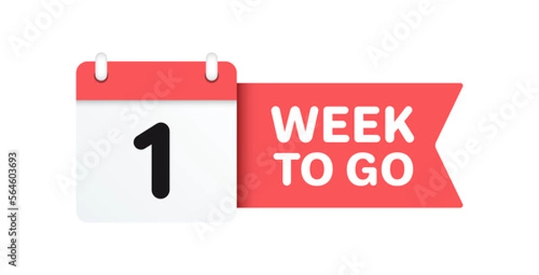 Obraz One Week To Go Calendar Icon