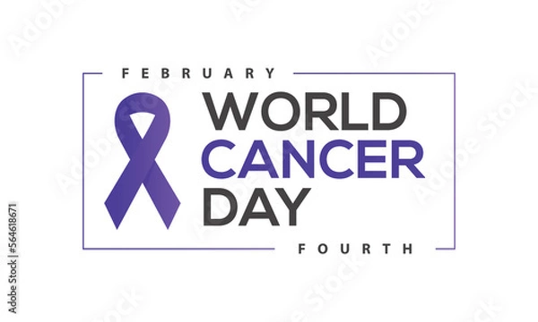 Fototapeta Cancer Awareness Poster, 4th February, Cancer Campaign Theme, Celebrate Cancer Day, World Cancer Day, cancer day, World cancer day design with awareness ribbon