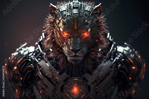 Obraz Cyborg Lion Warrior