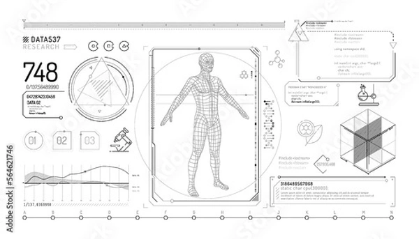 Obraz Set of infographic elements about the study of the human genome.