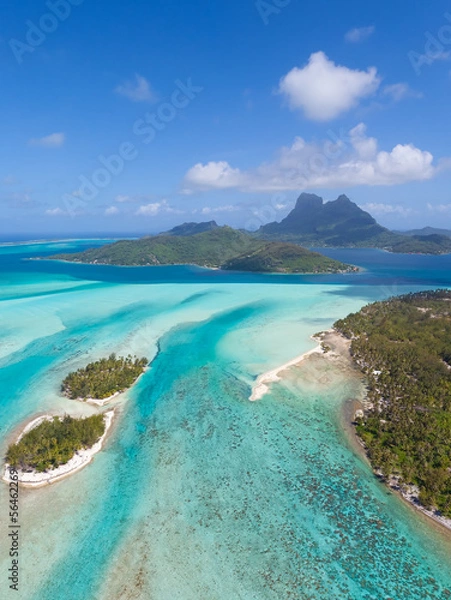 Obraz bora bora z helikoptera