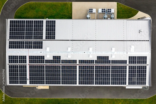 Fototapeta Tier III carrier neutral data center. Solar panels