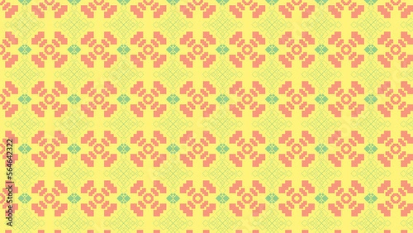 Fototapeta Ornamental Geometrical pattern - Bright Coloring – decorative illustrations,  textile, fabric, damask, wallpaper, desktop, cover, card