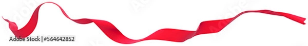Fototapeta Smooth red ribbon on isolated background. 3d render.