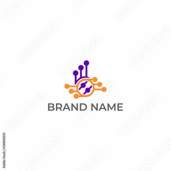 Fototapeta ABSTRACT ILLUSTRATION TECH LOGO ICON MODERN SIMPLE DESIGN VECTOR