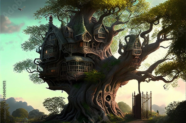 Obraz fantasy tree house