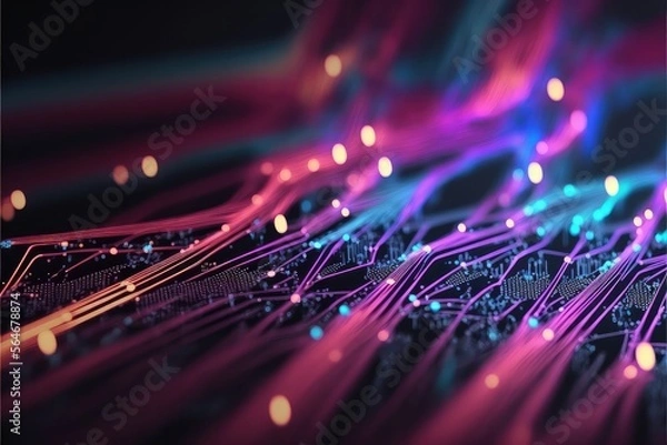 Obraz Digital Digital Data Stream Abstract Background