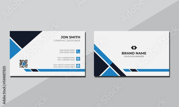 Obraz Creative minimal unique business card design, Double-sided professional business card design template.