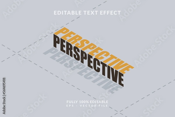 Fototapeta Editable text effect isometric perspective