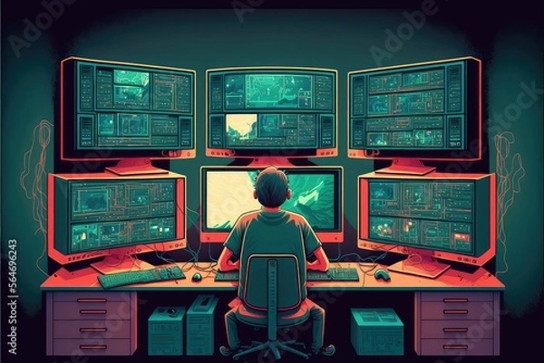 Obraz cartoon hacker wallpaper