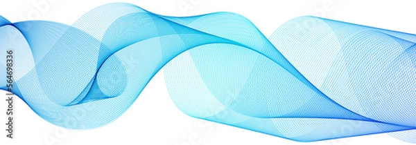 Obraz Blue line wave abstract design element.