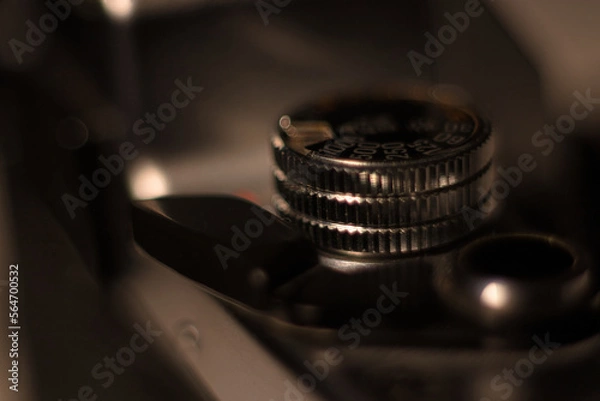 Fototapeta turn knob of a vintage analog camera