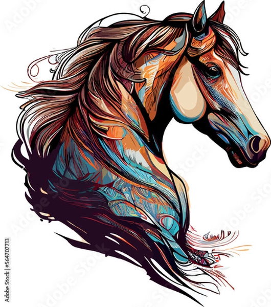 Obraz horse head vector illustration