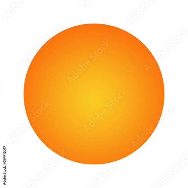 Obraz Sun icon with orange gradient, isolated on transparent background.