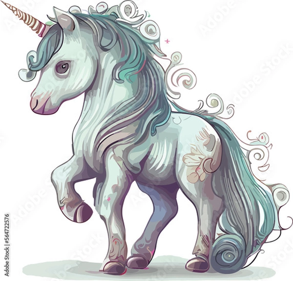 Obraz A beautiful unicorn vector illustration