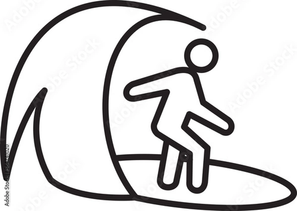 Fototapeta surfing icon 