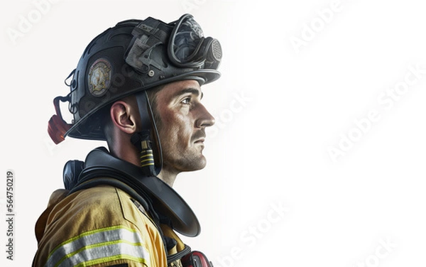 Obraz Highly equipped fireman generated by AI