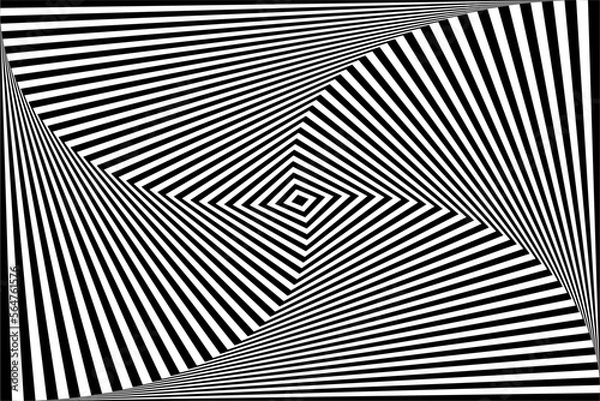 Fototapeta Twisting Motion Illusion in Abstract Op Art Pattern. 3D Effect.