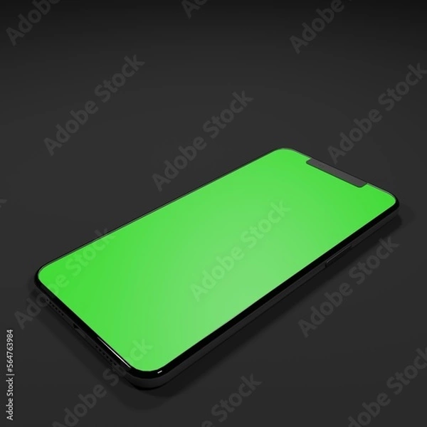 Fototapeta Phone with green screen. 3D-rendering