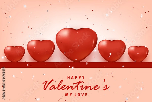 Obraz Valentine day background with lovely hearts