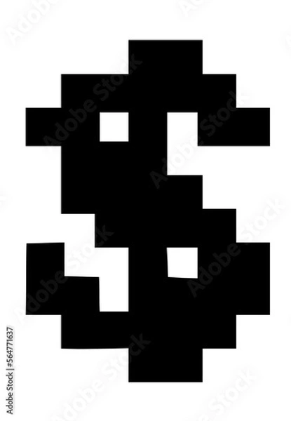 Fototapeta Glitchy Bitmap System Display Themed Block Font