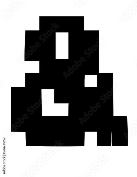 Fototapeta Glitchy Bitmap System Display Themed Block Font