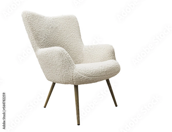Fototapeta White modern chair isolated on a transparent background