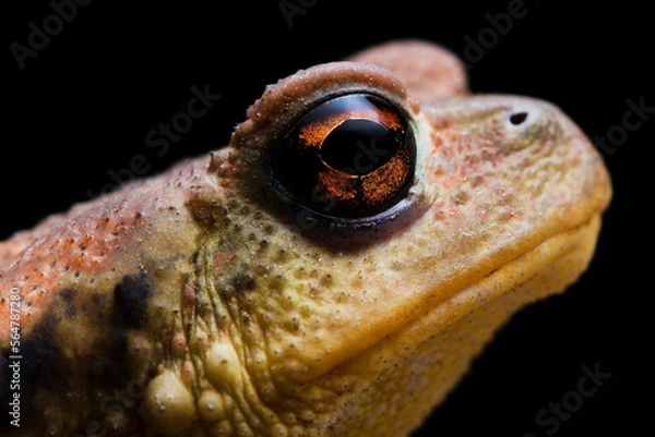 Obraz Toad portrait with black background