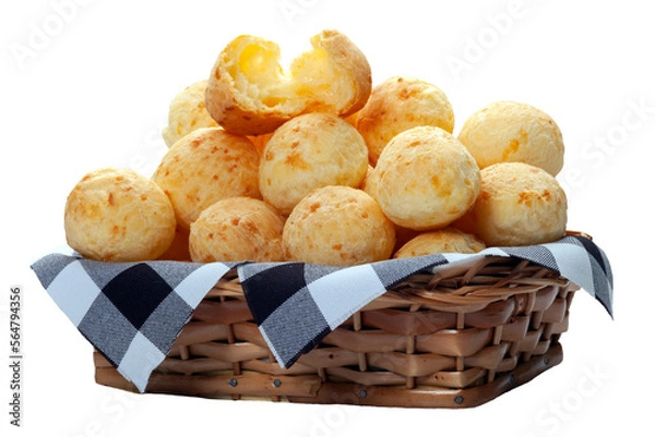 Obraz Cheese bread basket, Brazilian snack, pão de queijo
