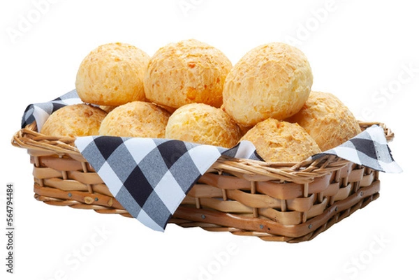 Obraz Cheese bread basket, Brazilian snack, pão de queijo