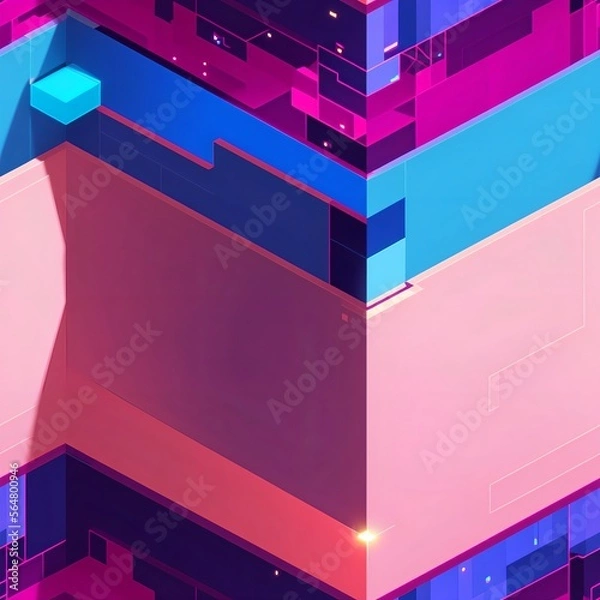 Fototapeta seamless 3d pattern geometric[Generative AI]