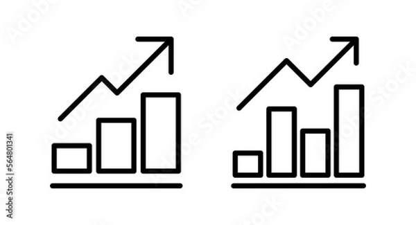 Fototapeta Growing graph Icon vector illustration. Chart sign and symbol. diagram icon