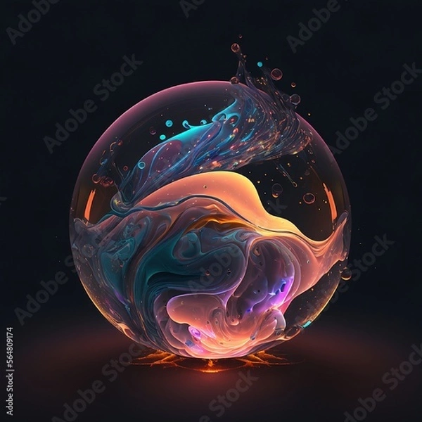 Obraz Dark sphere - paint light