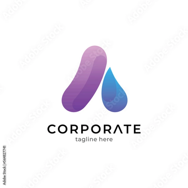 Obraz letter A logo with abstract shape