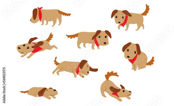 Obraz かわいいイヌのポーズ集のイラスト03