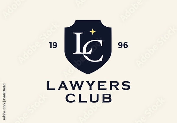 Obraz letter L, C frame shield logo suitable for Law and Attorney Logo.