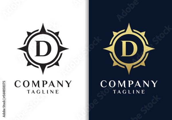 Fototapeta Letter D compass logo design vector image