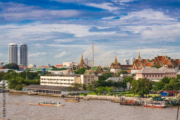 Obraz Landscape of Thai's king palace with ship
