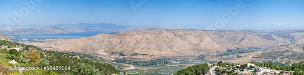 Fototapeta Morze Galilejskie i Wzgórza Golan, Izrael